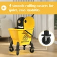 thumbnail image 5 of HOMCOM Mop Bucket with Wringer on Wheels for Floor Cleaning, 27.5 Quart Down Press Wringer with Handle and Mop, Yellow, 5 of 9