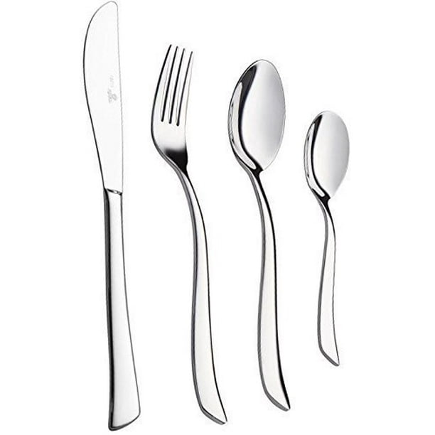 Royal 40 Piece Silverware Set 18 10 Stainless Steel Utensils Forks Spoons Knives Set Mirror Polished Cutlery Flatware Set Curved Design Walmart Com Walmart Com