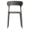 thumbnail image 4 of Chaise de Salle à Manger Extérieure en Plastique Moderne avec Dossier Ouvert en Forme de U, Gris, 4 of 7