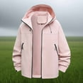 thumbnail image 4 of Dezsed Ladies' Spring And Winter Waterproof Hooded Pocket Zipper Jacket Outdoor Mountaineering Clothing Sports Jacket Pink XXL, 4 of 9