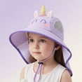 thumbnail image 2 of Girls Beach Bucket Hat 3-8 Years Outdoor Kids Sun Hats Neck Boys Girls Wide Brim UPF 50+ Children Bucket Hat Hat Summer Cap, 2 of 9