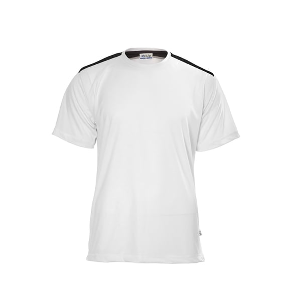 Playera deportiva EKIP Blanco detalles negros para hombre/mujer, ideal gym y running