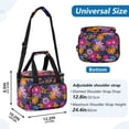 thumbnail image 3 of Insulated Cooler Bag with Multiple Pockets Lightweight Lunch Box Tote for Travel Beach Camping Office Vividly Colored Flowers, 3 of 7
