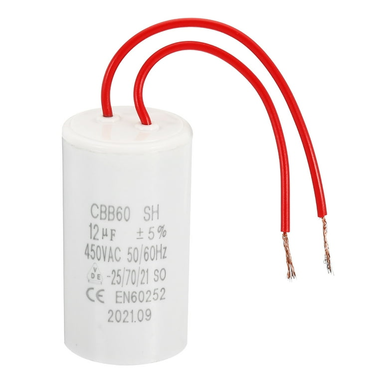 CBB60 12uf Running Capacitor - AC 450V U Terminal Wires 50/60Hz with M8 CBB60 12uf Running Capacitor - AC 450V U Terminal Wires 50/60Hz with M8