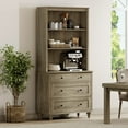 thumbnail image 3 of WAMPAT Farmhouse 72" Tall Bookcase, Large Wood Display Book Case Shelf with 3-Tier Open Book Shelves and 3 Drawers, 3 Tier Bookshelf for Living Room, Library, Study Room, Bedroom, Office, Wash Grey, 3 of 7