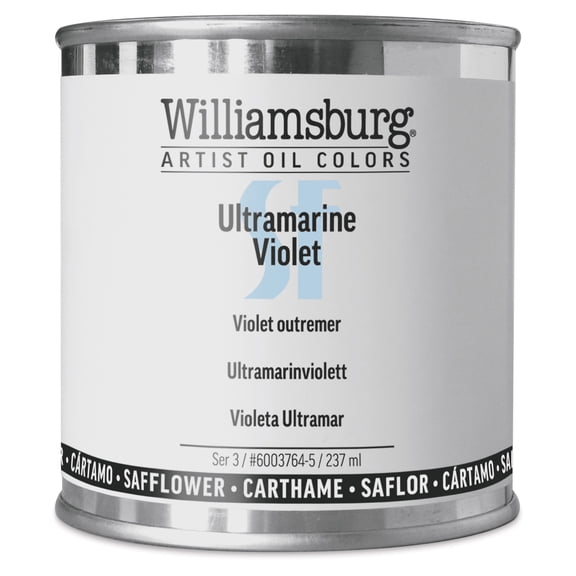 Williamsburg Handmade Safflower Oil Color - Ultramarine Violet, 8 oz can