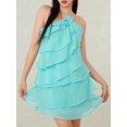 thumbnail image 3 of Cenuakty Women's Summer Backless Dress Sleeveless Spaghetti Strap Layered Ruffle Mini Dress Casual Dress, 3 of 9