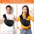 thumbnail image 5 of Black-Breathable Dog Cat Carrier Bag Adjustable Dog Sling Bag Pet Travel Shoulder Bag for Small Medium Dog, 5 of 5