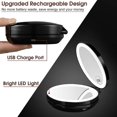 thumbnail image 4 of Upgraded Rechargeable Led Lighted Travel Magnifying Mirror, 1x/10x Magnification Compact Makeup Mirror With Lights, Double Sided Folding Vanity Mirror, 4 of 5