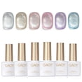 thumbnail image 1 of Set de esmaltes de uñas GAOY Cat Eye Gel con imán plateado, azul y rosa, 1 of 6