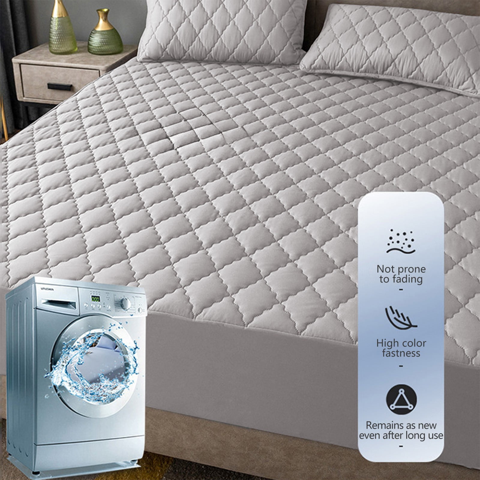 Splashproof Mattress Protector Laminated Bed Cover, Dust Proof Breathable Hypoallergenic Easy Clean Diaper Sheet Mattress Encasement, Bedroom Home Bedding Guest Room Hotel Bed Hat Essentials