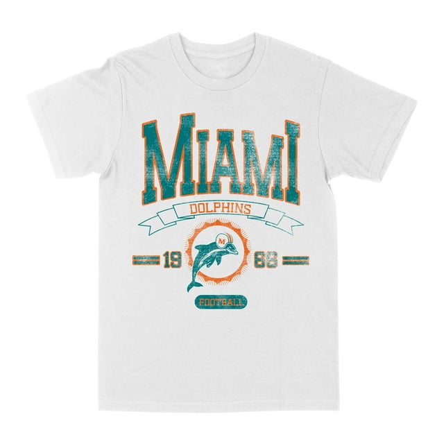 NFL Miami Dolphins Dolphin Bannière Blanc T-Shirt 2X-Grand