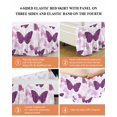 thumbnail image 6 of Purple Butterfly Ruffle Bed Skirt Queen Size Pink Bug Modern Art Cartoon Style Adjustable Elastic Dust Bed Skirts Wrap Around Bedskirt Wrinkle Free Easy Fit with 18 Inch Drop, 6 of 8