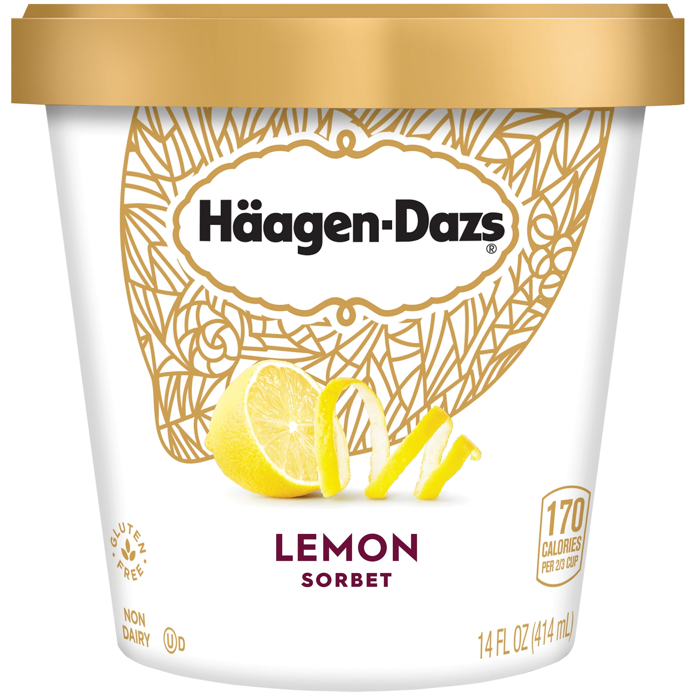 HAAGENDAZS Sorbet, Lemon, 14 Fl. Oz. Cup NonDairy Gluten Free