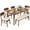 Walnut/Cream, variant on Best Choice Products 6-Piece Mid-Century Modern Upholstered Wooden Dining Set w/ 4 Chairs, Bench - Walnut/Cream