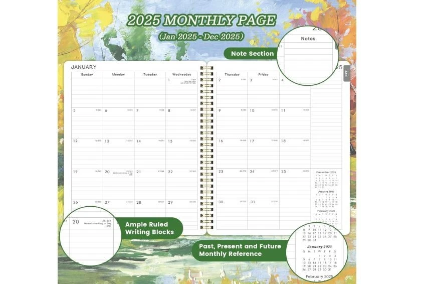 2025 Planner - 2025 Calendar Planner Weekly And Monthly, Jan. 2025 - Dec. 2025,