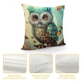 thumbnail image 4 of Orinice Owl Branch Leaves Graphic Decorative Cushion Throw Pillow Cover for Home Couch Living Room Bed Sofa High-Quality Aesthetic Decorative 1PC 24x24in, 4 of 5