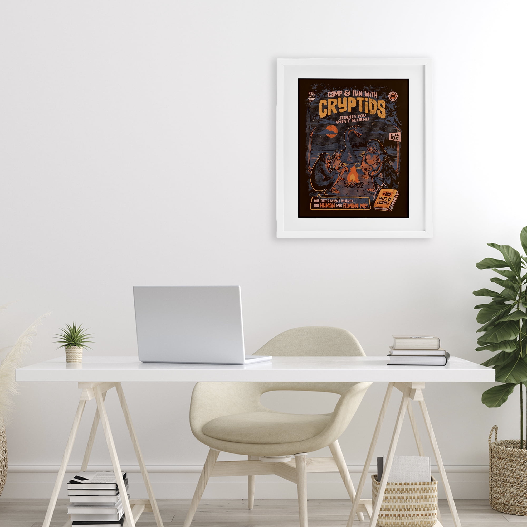 Stupell Industries Cryptid Camp Humor White Framed Print Under Glass, design by EduEly Designs