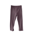 thumbnail image 2 of KAUOD Girls Ribbed Stretchy Leggings Straight High Waist Cotton Thermal Tights Pants Kids Soft Plain Gym Yoga Leggings, 2 of 4