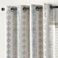 thumbnail image 3 of Curtainking Blackout Curtains for Livingroom Bedroom Farmhouse Boho Curtains 96 inch Geometric Striped Grommet Room Darkening Thermal Insulated Window Drapes 2 Panels Blue on Beige, 3 of 10