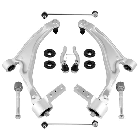 maXpeedingrods 8 Pc Front Lower Control Arm w/Balls Joint Sway Bar Links Outer Inner Tie Rods Suspension Kit for Acura MDX 2007-2013