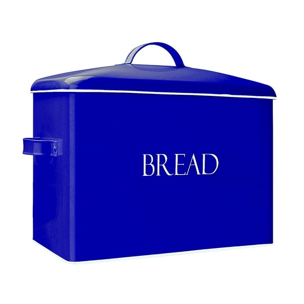 Outshine Farmhouse Bread Box for Kitchen Countertop Blue Bread