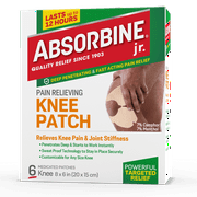 Absorbine Jr. Knee Pain Relief Patches, Pain Patch for Knee Pain, Cramps, and Joint Pain, 6 Ct