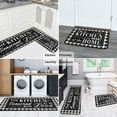 thumbnail image 2 of 2 Piece Buffalo Plaid Black and White Kitchen Rug Set, Home Kitchen Sink Rugs and Mats Non Skid Washable Absorbent Microfiber Kitchen Floor Decor Carpet 17" x 47"+17" x 30" Tapetes para Cocina, 2 of 5