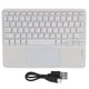 thumbnail image 1 of Teclado inalámbrico Bluetooth táctil multifunción, accesorio externo para computadora, tapa cuadrada de 10 pulgadas (blanco), 1 of 12