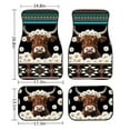 thumbnail image 6 of Renewold American Tribal Highland Cow Daisy Teal Auto Floor Mats Set of 4 for Women Men, Universal Car Rugs Full Set with Anti-slip Backing Auto Protection for Car SUV Truck Sedans, 6 of 7
