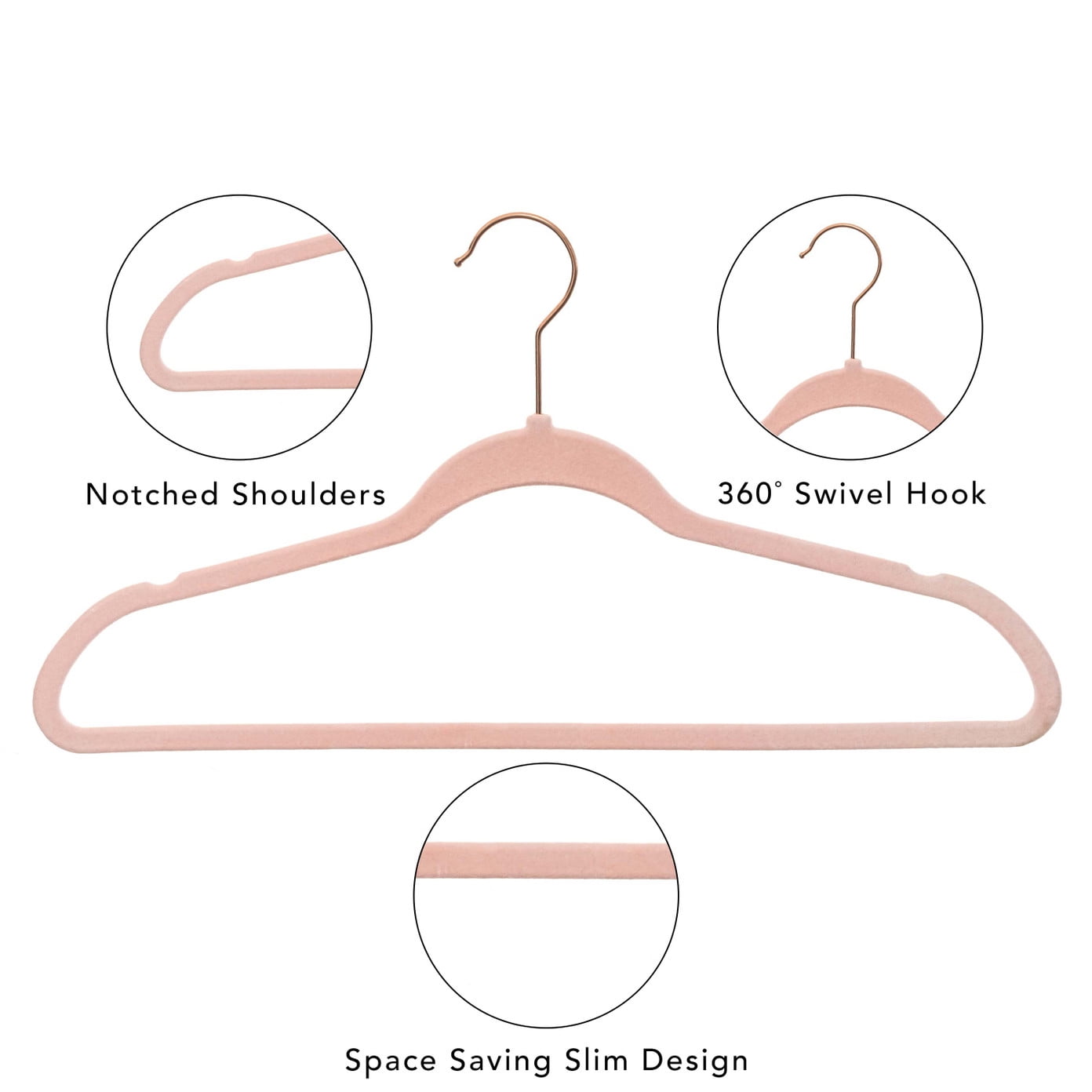Osto Premium Velvet Hangers For Kids, Pack Of 50 Non-slip Clothes Hangers,  Thin Space-saving With Notches And 360° Hook; 14 Inch : Target