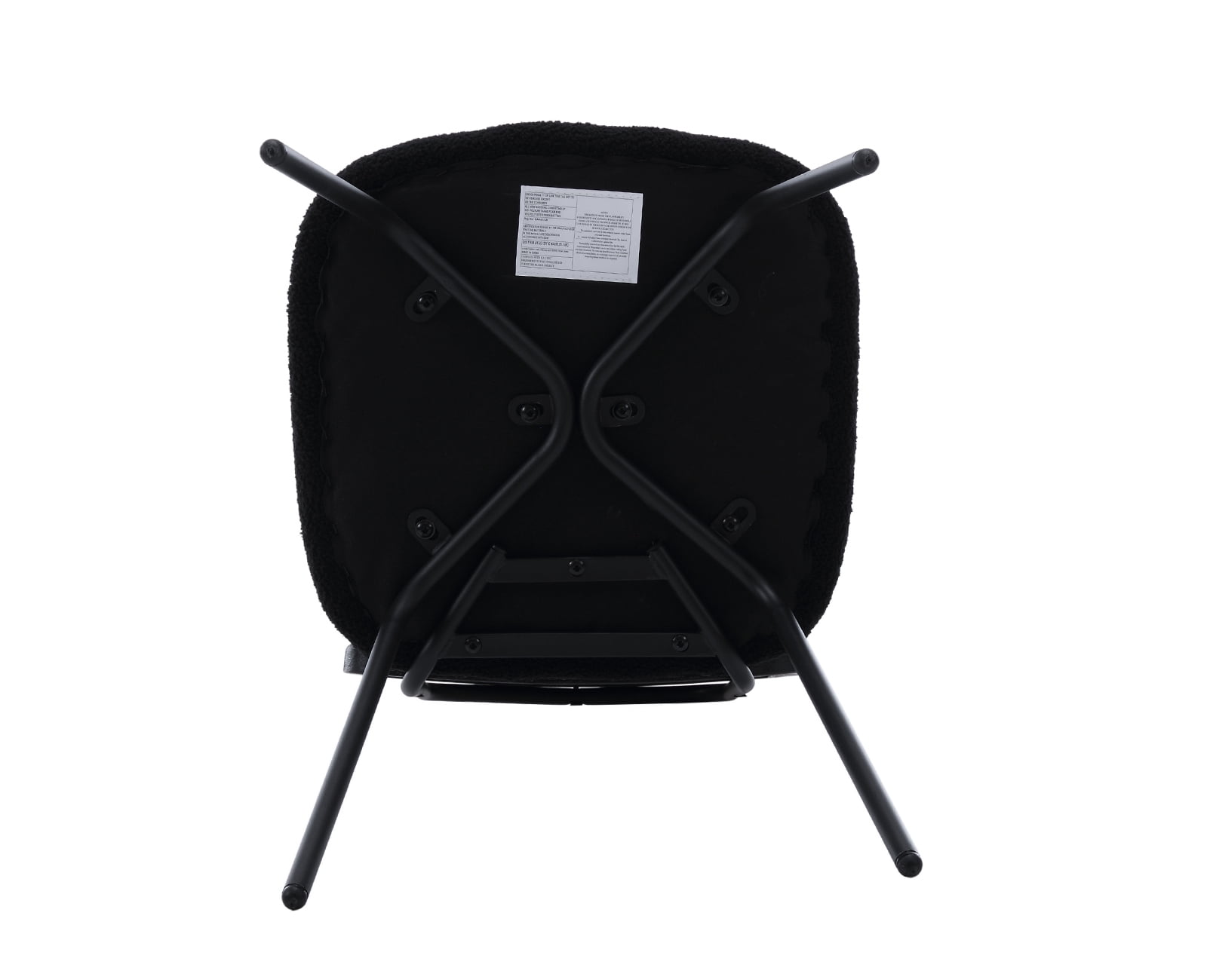 Dayalane Rattan Dining Chairs Set of 4, Sherpa Upholstered Kitchen Chairs with Cane Back, Mid-Century Modern Armless Dining Side Chairs with Metal Legs for Dining Room Living Room Restaurant, Black