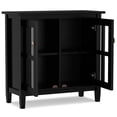 thumbnail image 4 of Simpli Home Warm Shaker 32 inch Wide Solid Wood Transitional Low Storage Cabinet in Black, 4 of 12