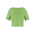 thumbnail image 2 of Más el tamaño acanalado Lechuga Recorte V Notch corto Tee Rosegal Camisetas tallas grandes, 2 of 5