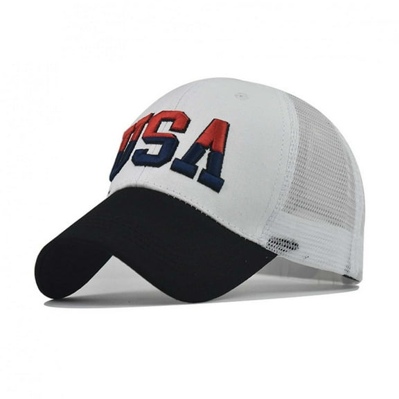 Danhjin American Flag Unisex Baseball Hat for Men and Women - USA Flag Mesh Snapback Flat Visor Cap Adjustable on