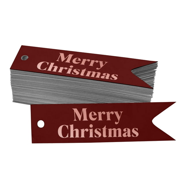Inkdotpot Pack Of 50 Real Rose Gold Foil Paper Tags Merry Christmas Favor Hang Tags