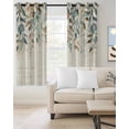 thumbnail image 2 of Green Brown Botanical Blackout Curtains for Bedroom/Living Room, Thermal Insulated Kitchen Curtains, Farmhouse Eucalyptus Leaves Rustic Grommet Darkening Window Treatment Drapes 27.5"x39"x2, 2 of 8