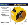 thumbnail image 3 of AM 4000 Portable Wind Tunnel Air Mover Circulator Equipment, 4000 CFM High-Thermal Resistant Max Performance Professional-Grade, Carpet Dryer, Floor Blower, Utility Fan, Pest Bed Bug Treatment, Yellow, 3 of 3