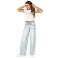 thumbnail image 2 of Celebrity Pink Women's Low Rise Double Waistband Wide Leg Jeans, Sizes 1-21, 2 of 4