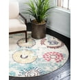 thumbnail image 1 of Unique Loom Estrella Collection Modern, Abstract, Colors, Distressed Area Rug, 6 ft x 6 ft, Beige/Light Blue, 1 of 2