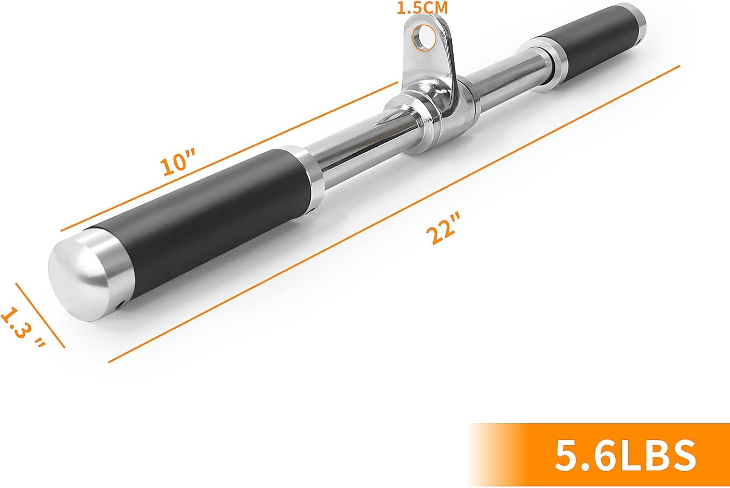 Rotating Straight Bar, Heavy Duty   Attachments for Tricep Pushdown Bicep Curls, 22 Inch  Steel Weightlifting Bar with Rubber Grips