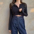thumbnail image 1 of Máquina adelgazante de otoño y primavera, cárdigan corto, camiseta de manga larga, talla única, 1 of 4