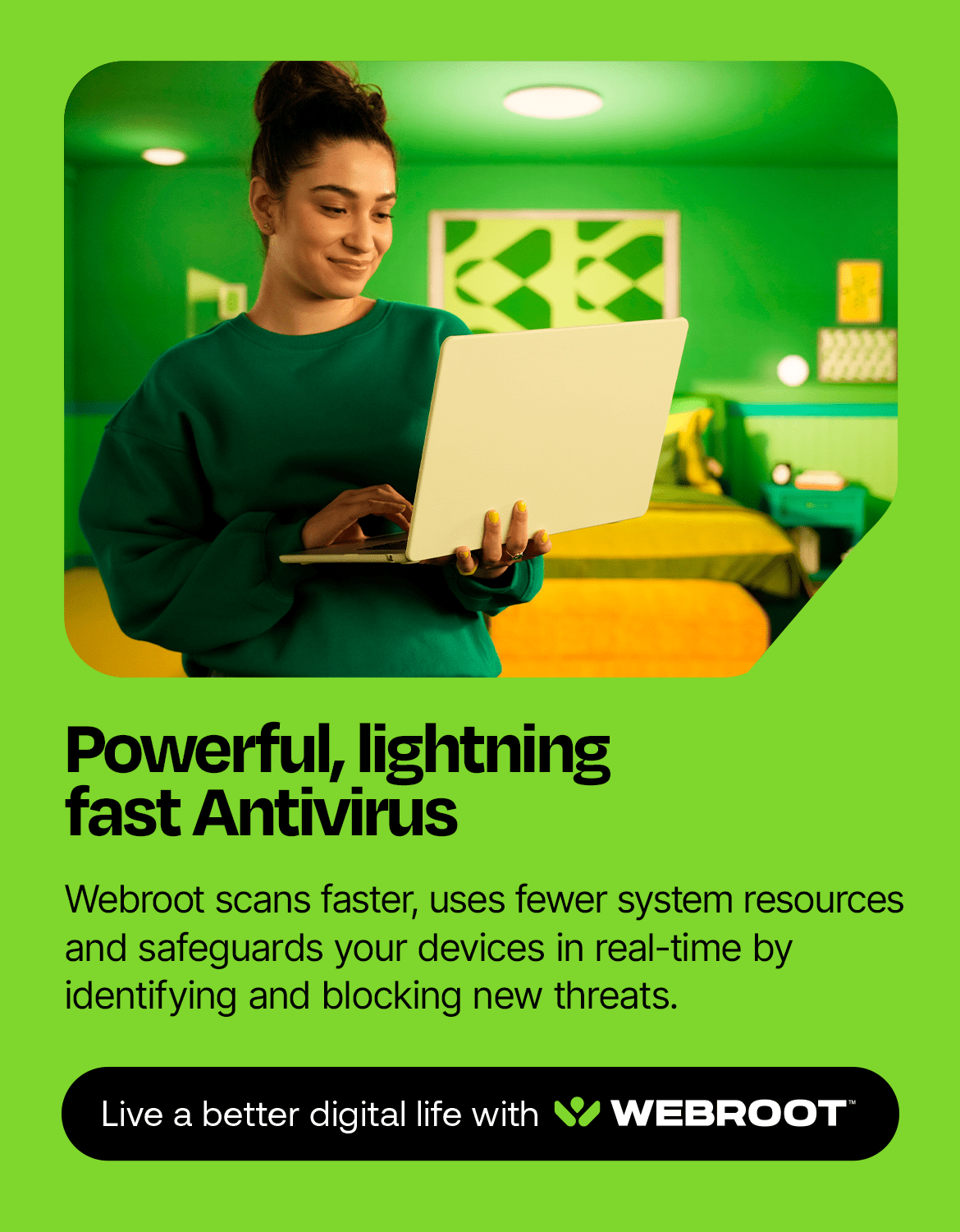 Webroot Antivirus Software for 3 Devices, 1 Year Subscription – Windows/MacOS [Digital Download]