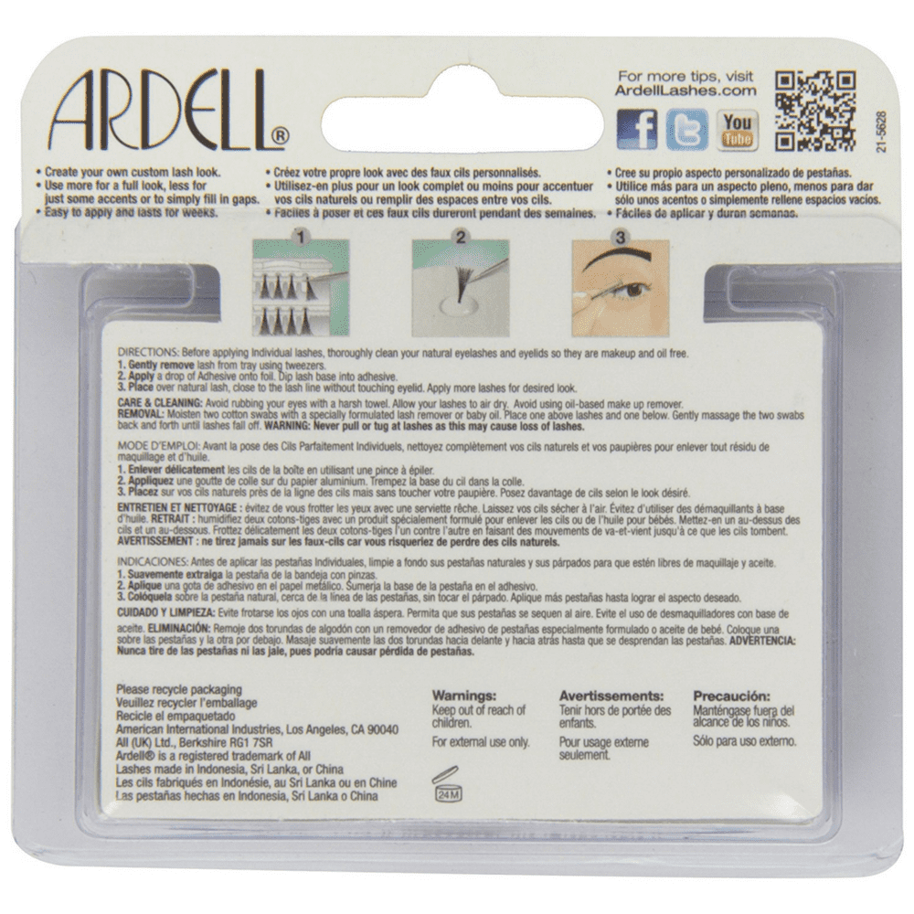 Ardell DuraLash Individual Medium Flare Lashes, Black 56 ea (Pack of 6)