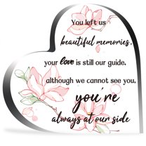 1pc Acrylic Heart Memorial Gift You Left Us Beautiful Memories Stone Sympathy Bereavement Condolence Sentimental Gifts