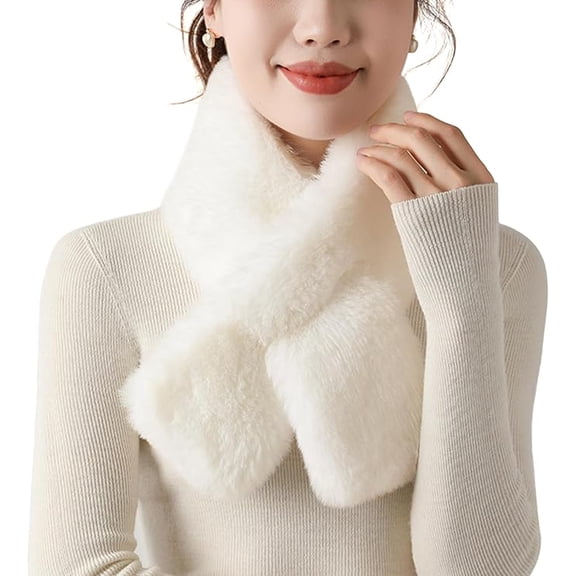 Women Fur Collar Scarf Winter Faux Fur Scarves for Women Cold Weather Lady Neck Warmer Neck Shrug