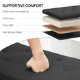 thumbnail image 6 of MoNiBloom 42" Button Tufted Storage Ottoman, Microfiber Upholstery Footstool for Living Room Home Office, Storage Box Foot Stool with Nailhead Trim, Black, 6 of 9