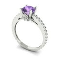 thumbnail image 2 of Clara Pucci 14K White Gold 1.47ct Alexandrite Solitaire with Accents Ring, 2 of 8