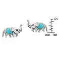 thumbnail image 2 of AeraVida Cute Sterling Silver Nature Inspired Elephants Simulated Blue Turquoise Inlays Stud Earrings Anniversary Jewelry Gift for Women Accessories, 2 of 5