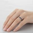 thumbnail image 2 of Blue Sapphire Gemstone Ring, 925 Sterling Silver 0.26 Ctw Blue Sapphire Gemstone Stackable Wedding Ring, Women Engagement Eternity Ring, Gift For Her, 2 of 5